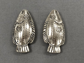 5 Pc Fish Beads Pewter 31 mm Antique Silver BULK Wholesale - PBF236 - BeadPrism