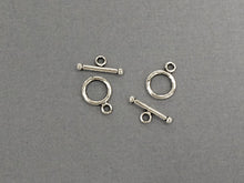 Load image into Gallery viewer, 4 pc Small Toggle Clasp Plain Pewter Antique Silver BULK Wholesale - PBF165-4 - BeadPrism