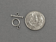 Load image into Gallery viewer, 4 pc Small Toggle Clasp Plain Pewter Antique Silver BULK Wholesale - PBF165-4 - BeadPrism