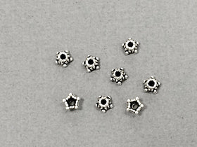 100 pc Small Bead Cap Pewter 5mm Antique Silver BULK Wholesale - PBF136 - BeadPrism