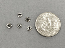Load image into Gallery viewer, 100 pc Small Bead Cap Pewter 5mm Antique Silver BULK Wholesale - PBF138 - BeadPrism