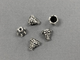 30 pc Antique Silver Finish pewter Bali Style Cone Bead Caps, 9.5 mm, Wholesale - PBF139 - BeadPrism