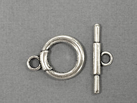 7 pc Toggle Clasp Pewter Antique Silver 31 mm Bar 21 mm Loop Silver Toggle clasps Wholesale - PBF152 - BeadPrism