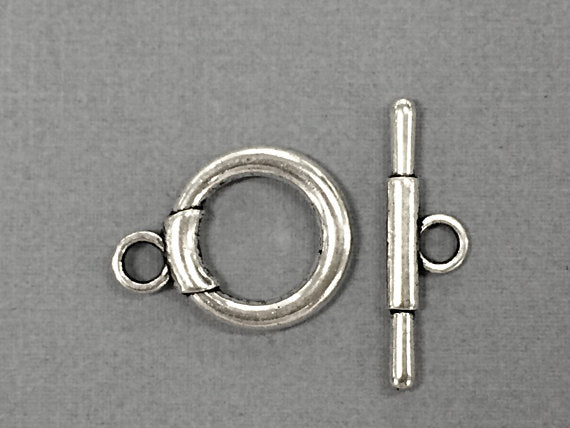 7 pc Toggle Clasp Pewter Antique Silver 31 mm Bar 21 mm Loop Silver Toggle clasps Wholesale - PBF152 - BeadPrism