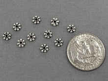 Load image into Gallery viewer, 100 Pc 5.5mm Spacer Beads Daisy Heishi Antique Silver, Lead Free Pewter, BULK Wholesale - PBF131 - BeadPrism