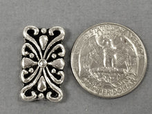Load image into Gallery viewer, 8 pcs  5-Hole spacer bar Antique Silver pewter, 24 mm x 13 mm, Victorian Design - PBF104 - BeadPrism