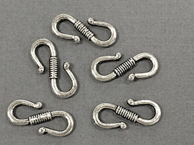 10 pc Pewter S Hook 24 mm Antique Silver BULK Wholesale - PBF107 - BeadPrism