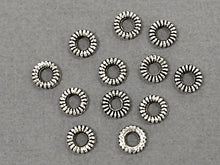 Load image into Gallery viewer, 100 pc Spacer Bead Halo Coil Pewter 6.5 mm Antique Silver BULK Wholesale - PBF110 - BeadPrism