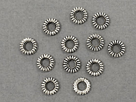 100 pc Spacer Bead Halo Coil Pewter 6.5 mm Antique Silver BULK Wholesale - PBF110 - BeadPrism