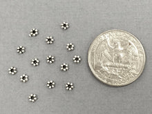 Load image into Gallery viewer, 100 Pc Daisy Beads Pewter 3.5 mm Antique Silver BULK Wholesale - PBF112 - BeadPrism