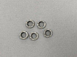 25 Pc 10mm Round Bead Connectors, Frames Pewter 10.5 mm Antique Silver rings BULK Wholesale - PBF119 - BeadPrism
