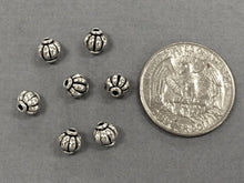 Load image into Gallery viewer, 50 Pc Melon Spacer Beads Pewter 6 mm Antique Silver BULK Wholesale - PBF128 - BeadPrism