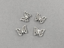 Load image into Gallery viewer, 40 Pc Butterfly Beads Pewter 9x11 mm Antique Silver BULK Wholesale - PBF250 - BeadPrism