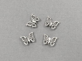 40 Pc Butterfly Beads Pewter 9x11 mm Antique Silver BULK Wholesale - PBF250 - BeadPrism