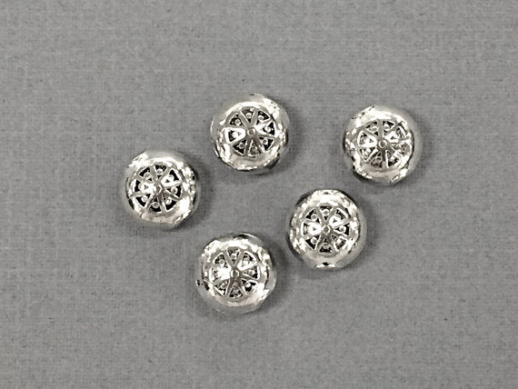 20 Pc Pewter Beads 10 mm Antique Silver BULK Wholesale - PBF249 - BeadPrism