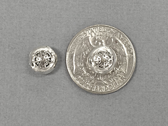 20 Pc Pewter Beads 10 mm Antique Silver BULK Wholesale - PBF249 - BeadPrism