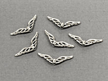 Load image into Gallery viewer, 50 Pc Small Wing Beads Pewter 22 mm Antique Silver BULK Wholesale - PBF239 - BeadPrism