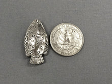 Load image into Gallery viewer, 5 Pc Fish Beads Pewter 31 mm Antique Silver BULK Wholesale - PBF235 - BeadPrism