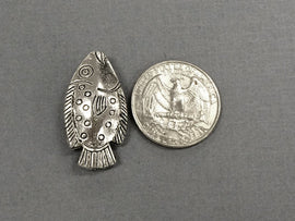 5 Pc Fish Beads Pewter 31 mm Antique Silver BULK Wholesale - PBF235 - BeadPrism