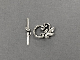 7 Sets Large Toggle Clasp Leaf Shape Pewter Antique Silver BULK Wholesale - PBF157 - BeadPrism