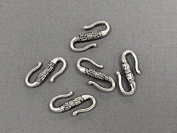 10 pc Pewter S Hook 23 mm Antique Silver BULK Wholesale - PBF168 - BeadPrism