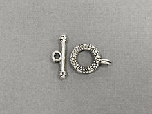 Load image into Gallery viewer, 10 pc Textured Toggle Clasp Pewter Antique Silver BULK Wholesale - PBF177 - BeadPrism