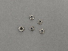 Load image into Gallery viewer, 100 pc Small Bead Cap Pewter 5mm Antique Silver BULK Wholesale - PBF138 - BeadPrism