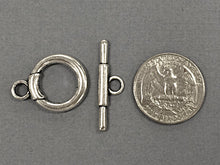 Load image into Gallery viewer, 7 pc Toggle Clasp Pewter Antique Silver 31 mm Bar 21 mm Loop Silver Toggle clasps Wholesale - PBF152 - BeadPrism