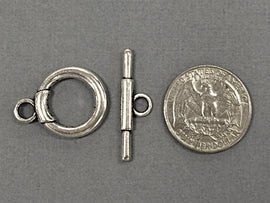 7 pc Toggle Clasp Pewter Antique Silver 31 mm Bar 21 mm Loop Silver Toggle clasps Wholesale - PBF152 - BeadPrism