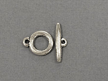 Load image into Gallery viewer, 10 pc Toggle Clasp Plain Pewter Antique Silver BULK Wholesale - PBF156 - BeadPrism