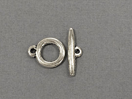 10 pc Toggle Clasp Plain Pewter Antique Silver BULK Wholesale - PBF156 - BeadPrism