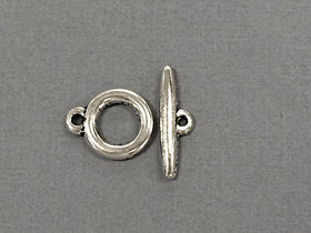 10 pc Toggle Clasp Plain Pewter Antique Silver BULK Wholesale - PBF156 - BeadPrism