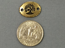 Load image into Gallery viewer, 5 Tree of Life Connector Oval Coin Tierracast Pewter Antique Brass Yoga Zen Spiritual Link - P3186BO - BeadPrism