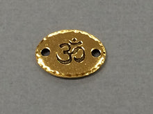 Load image into Gallery viewer, 5 OM Ohm Connector Link Oval Coin, Tierracast Pewter, Gold Plated, Yoga Zen Spiritual -P3187GA - BeadPrism
