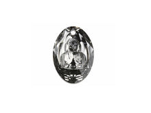 Load image into Gallery viewer, Swarovski Buddha Pendant 28mm Crystal Silver Night 2015 Yoga, Buddhism,  Meditation - 6871-28CLsn - BeadPrism