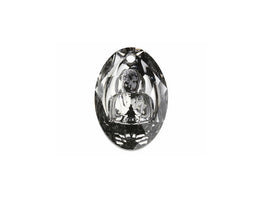 Swarovski Buddha Pendant 28mm Crystal Silver Night 2015 Yoga, Buddhism,  Meditation - 6871-28CLsn - BeadPrism
