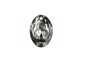 Swarovski Buddha Pendant 28mm Crystal Silver Night 2015 Yoga, Buddhism,  Meditation - 6871-28CLsn - BeadPrism