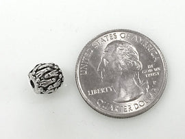 20 Pc OVal Beads Pewter 8 mm Antique Silver BULK Wholesale - PBF255 - BeadPrism
