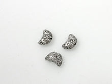 Load image into Gallery viewer, 50 Pc Crescent Moon Shaped Beads Pewter 10 mm Antique Silver BULK Wholesale - PBF262 - BeadPrism