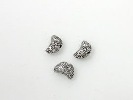 50 Pc Crescent Moon Shaped Beads Pewter 10 mm Antique Silver BULK Wholesale - PBF262 - BeadPrism