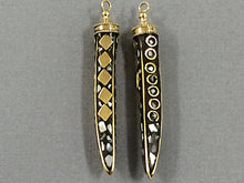 Load image into Gallery viewer, Tibetan HornTusk  Pendant, Mother of Pearl ,2.75 Inch  Brass Inlay, Amulet pendant. - AP140 - BeadPrism