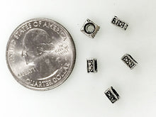 Load image into Gallery viewer, 38 Pc 5mm Square Spacers Antique silver finish Pewter Beads, silver square rondells - PBF271 - BeadPrism