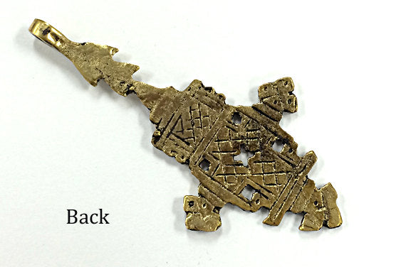5 pc Brass Ethiopian Cross Pendant 3.25 Inch  Warrior Arrows on Top- TP141B-5 - BeadPrism