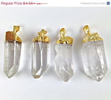 Load image into Gallery viewer, 4 Pcs Crystal Quartz Point Pendant with Electroplated Gold Cap WHOLESALE - DP5-Crys-4 - BeadPrism