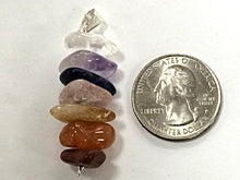 Load image into Gallery viewer, Seven Chakra Pendant with Gemstones, Silver, Reiki Yoga, Zen Buddhism - AP151 - BeadPrism