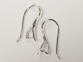 1 Pair Pinch Bails Ear Wires For Swarovski Pendants Sterling Silver, Earwire Components - SF1542 - BeadPrism