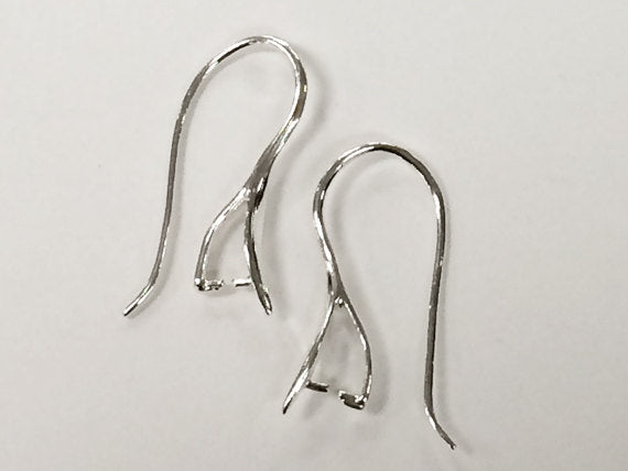 1 Pair Pinch Bails Ear Wires For Swarovski Pendants Sterling Silver, Earwire Components - SF1542 - BeadPrism