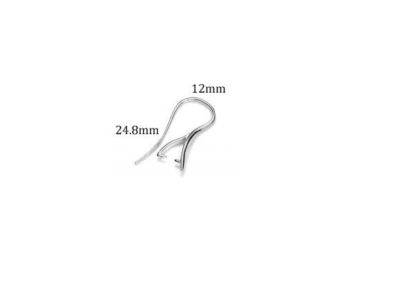 1 Pair Pinch Bails Ear Wires For Swarovski Pendants Sterling Silver, Earwire Components - SF1542 - BeadPrism