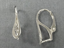Load image into Gallery viewer, 1 Pair Pinch Bails Lever back Ear wires For Swarovski Pendants Sterling Silver Components - SF1544 - BeadPrism