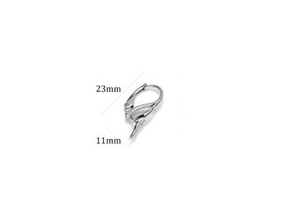 1 Pair Pinch Bails Lever back Earwires For Swarovski Pendants Sterling Silver - SF1543 - BeadPrism